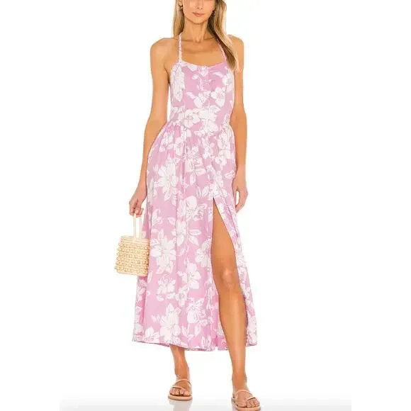 Free People THE PERFECT SUNDRESS Linen Dress Hawaiian Floral | Sz XS - Picture 2 of 4